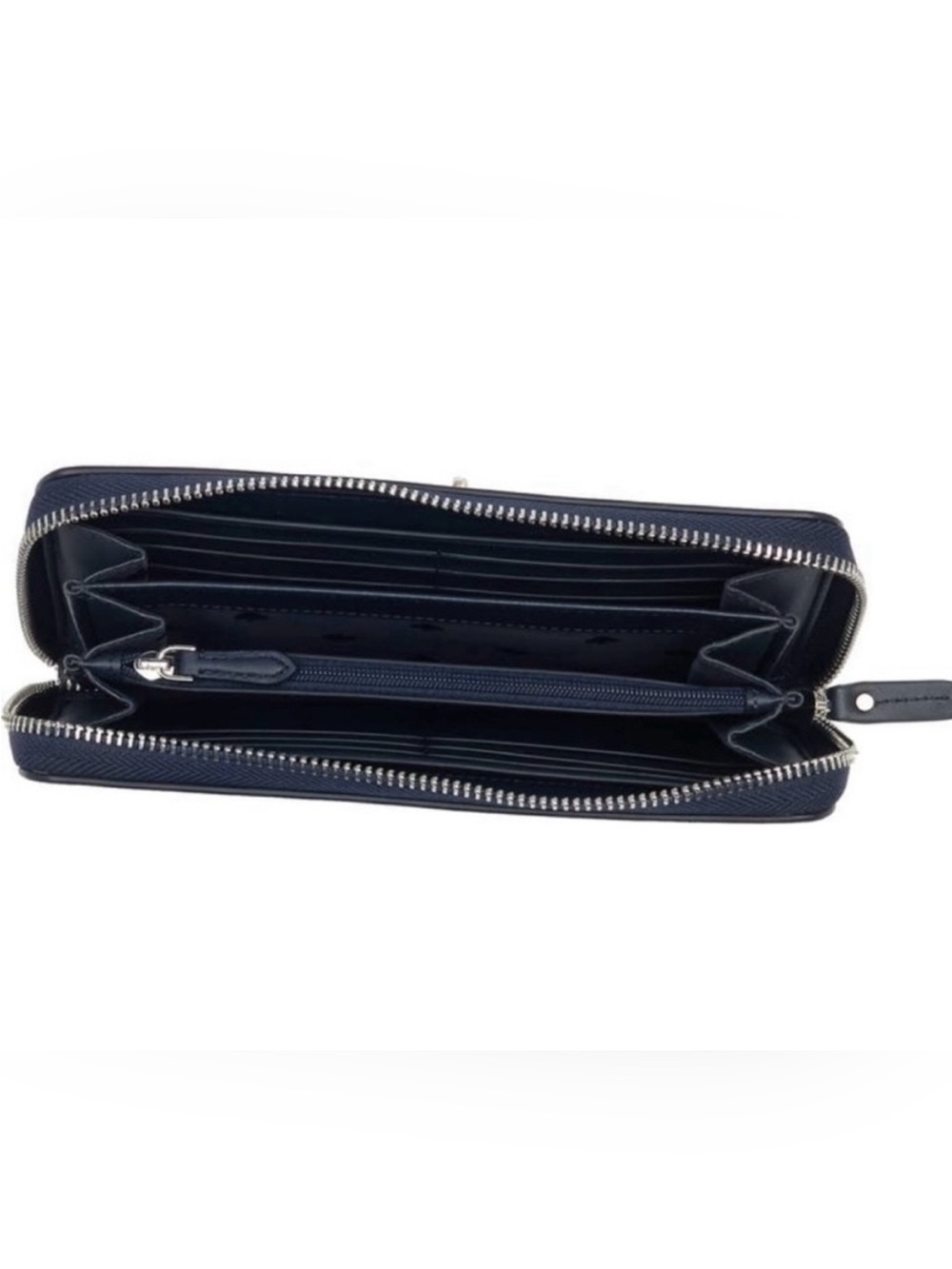 Kate Spade Ella Large Cherry Continental Wallet Embroidered Denim Blue $259 NWT - Picture 4 of 6